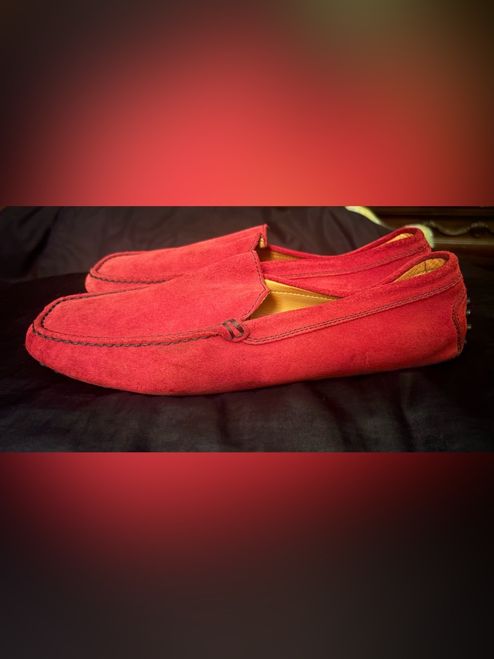 Tod’s for Ferrari GomminoRed Suede Driving LoafersTalla US 9 - Made in Italy - Picture 2 of 6